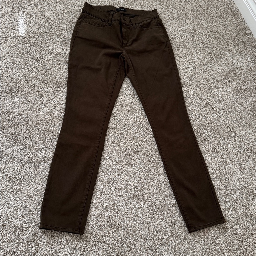 Ann Taylor Khaki Green Skinny Pants Modern Fit Women size 6 Stretch Casual Pants